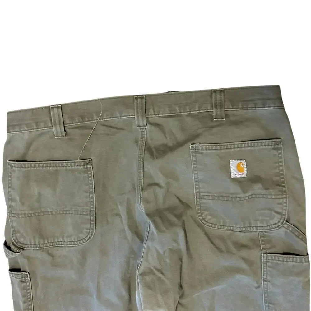Carhartt Carpenter Work Pants Mens 42 x32 Olive Green Utility Relaxed Fit Cargo